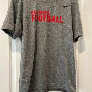 Nike Gray Ole Miss Football Team Issued T-Shirt, Size L